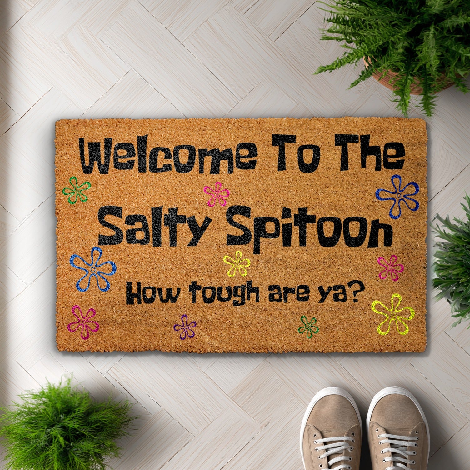 Salty Spitoon Doormat: Movie-Inspired Humor for Your Front Porch!