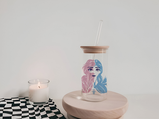 Elsa and Anna Can Glass: Disney Princess Tea Cup Design