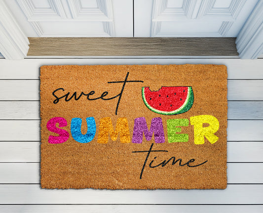 Cheerful Summer Vibes: Colorful, Funny Watermelon Doormat, Sweet Welcome!