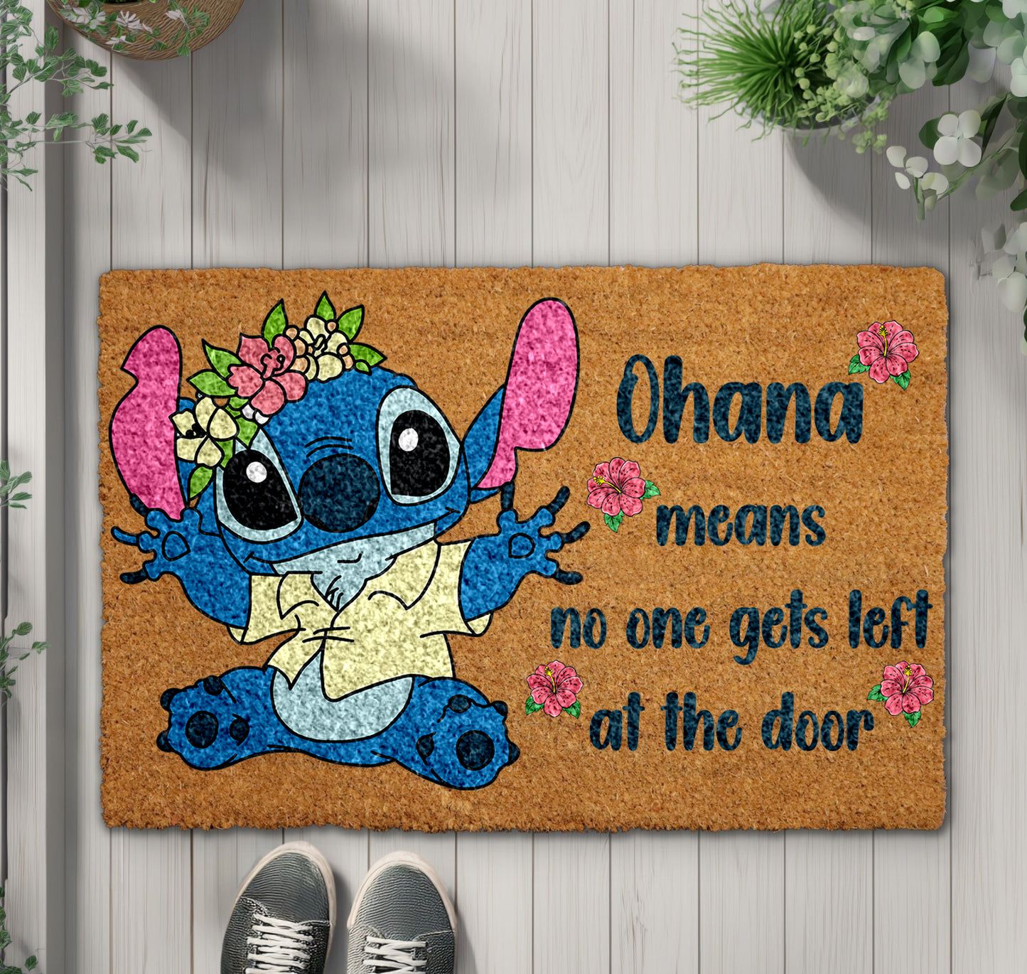 Ohana Means Family Door Mat, Disney Coco Inspired Hawaiian Decor