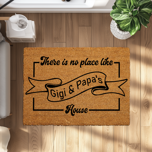 Personalized Grandparents Doormat, Welcoming Guests to Gigi and Papa's Home