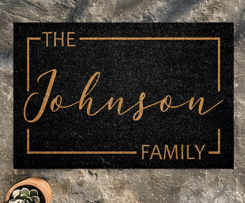 Custom Family Name Coco Doormat, Personalized Last Name Welcome Rug