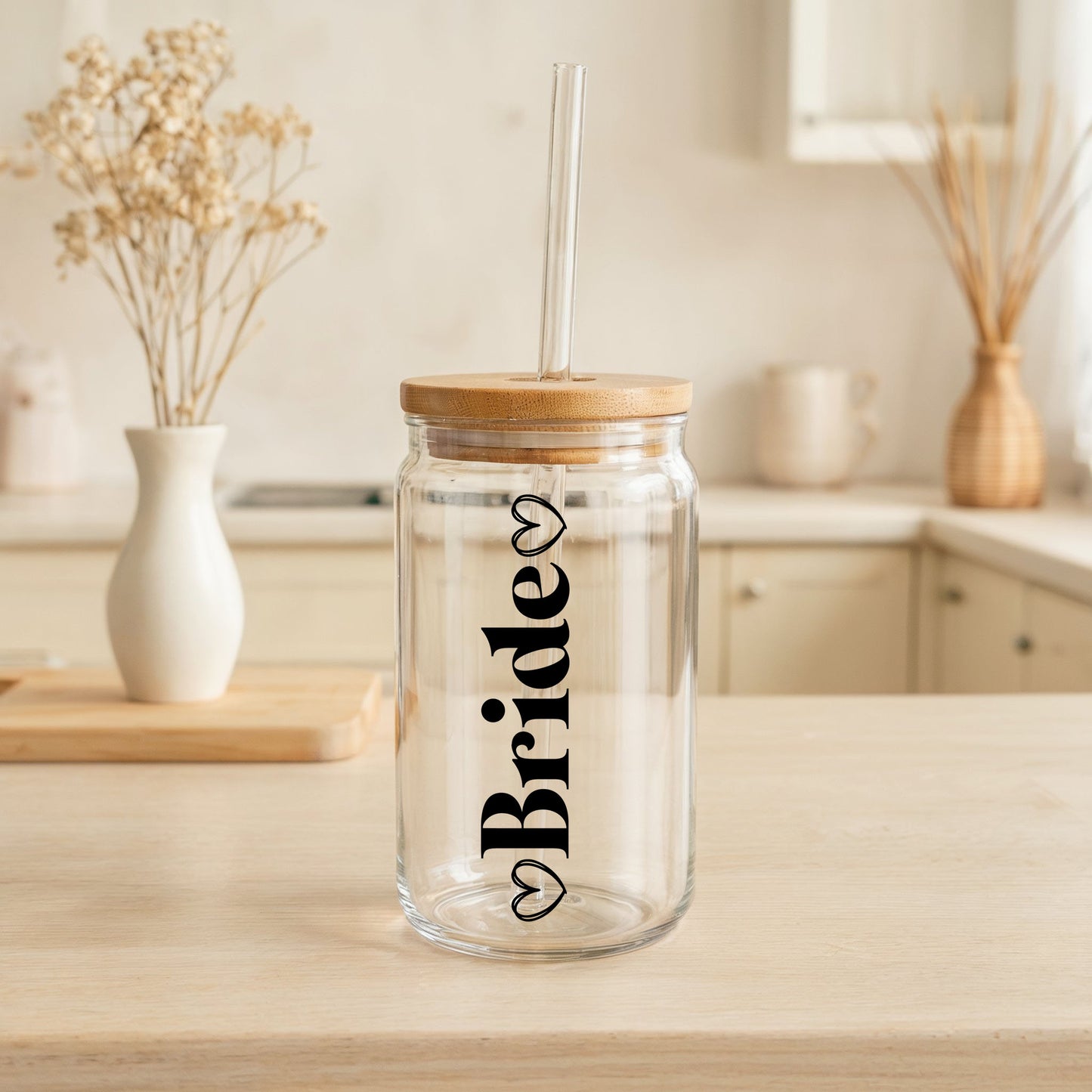Newlywed Glass Tumbler Set, Bride Groom Matching Coffee Mugs