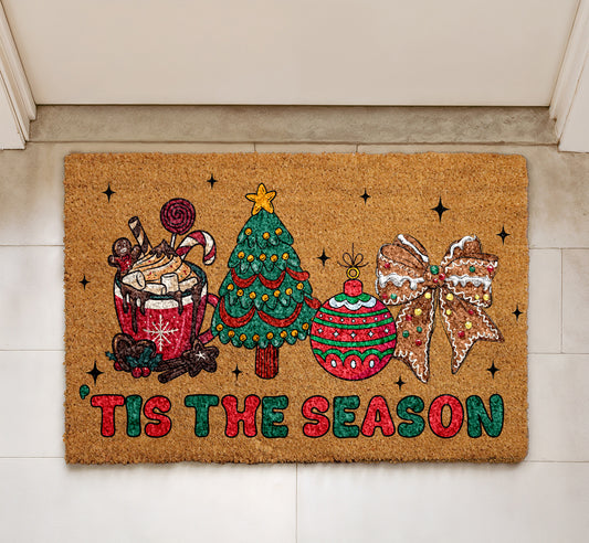 Festive Xmas Doormat, Winter Welcome Mat, Funny Holiday Decor