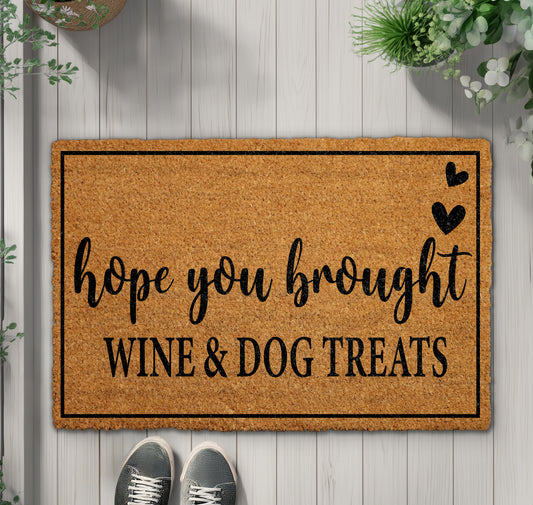 Wine, Dogs, Humor: Welcome Guests with This Fun Doormat!