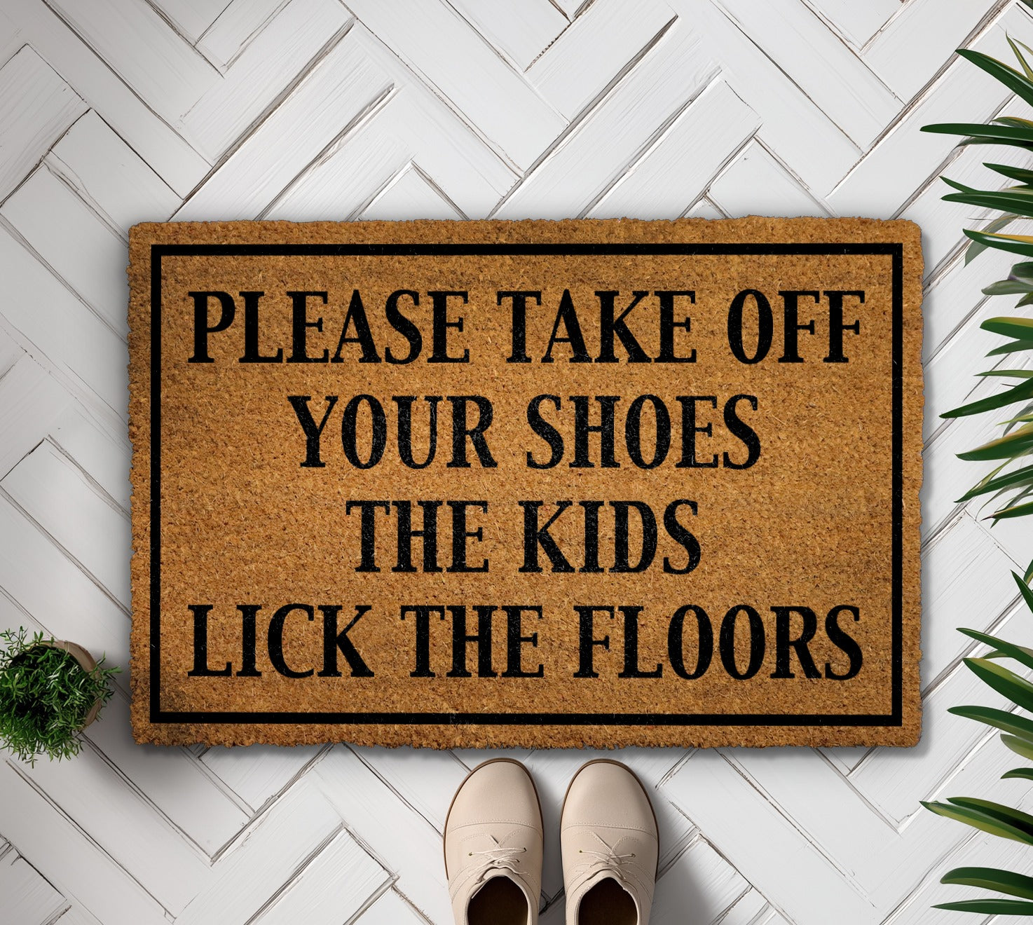 Quirky Family Doormat, Welcoming Humor for Your Home Entrance