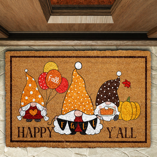 Gnome Welcome Mat, Fall Pumpkin Decor, Thanksgiving Gift, Farmhouse Rug