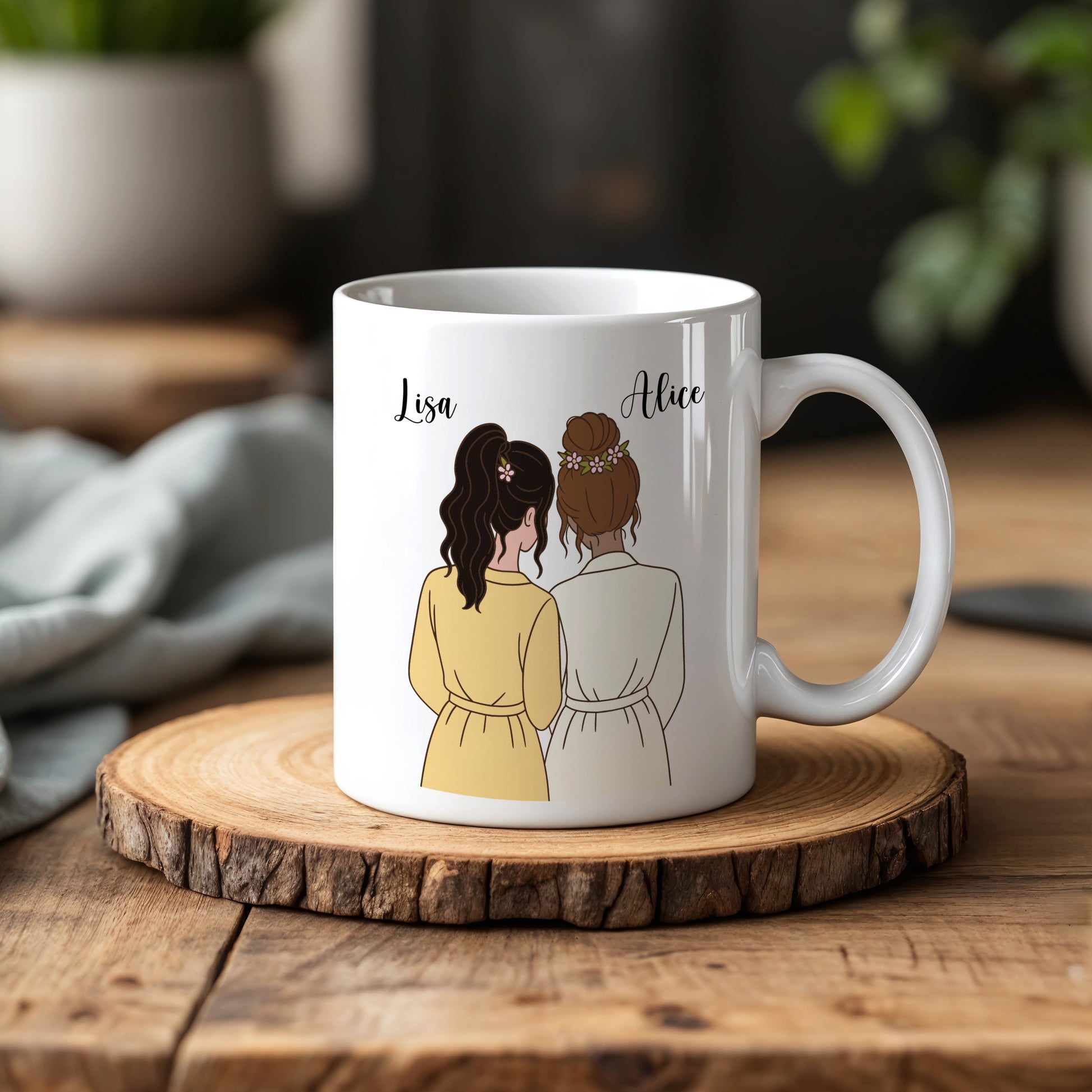 Personalized Ceramic Best Friends Matching Coffee Mug, Soul Sisters Tea Cup
