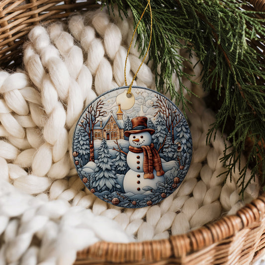 Charming Snowman Ornament: Winter Celebration Keepsake, Cute Xmas Decor