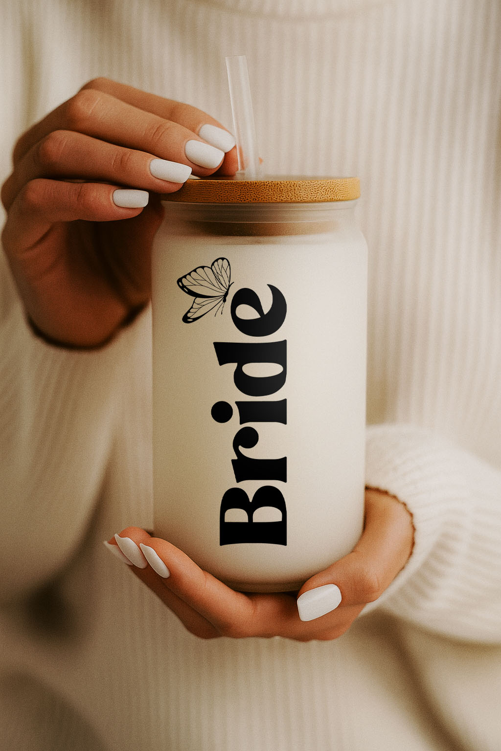 Personalized Butterfly Glass Tumbler, Perfect Mother's Day or Bridal Gift
