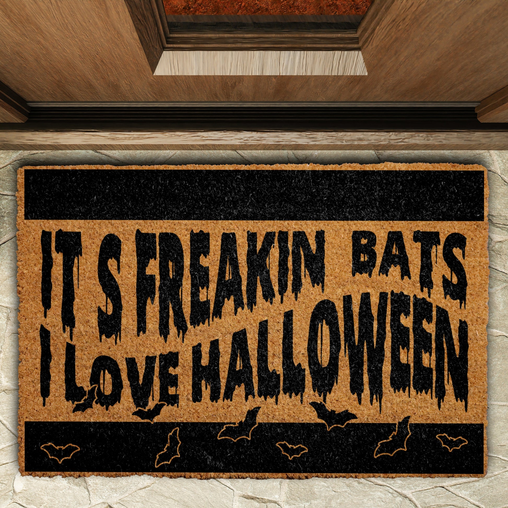 Spooky Season Doormat: Halloween Welcome Mat with Fun Bat Design