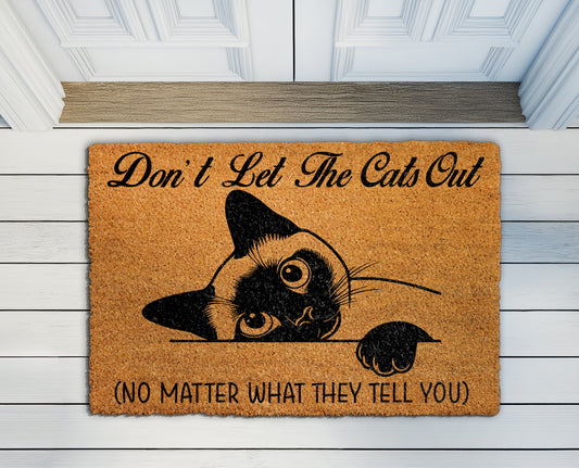 Funny Cat Welcome Mat, Cute Cat Coco Doormat, Housewarming Gift