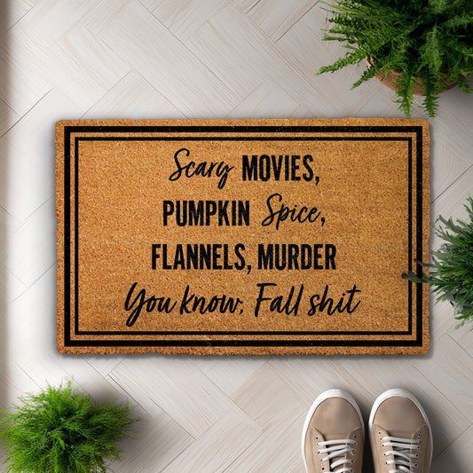 Fall Themed Doormat, Funny Halloween Welcome Mat, Spooky Porch Rug