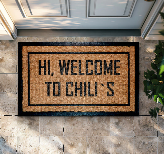 Chili's Welcome Doormat: Humorous Home Decor for a Stylish Entryway