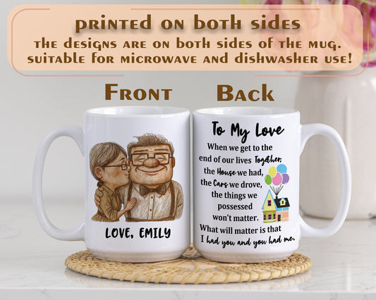 Carl and Ellie Love Mug, Disney Wedding Gift, Anniversary Cup