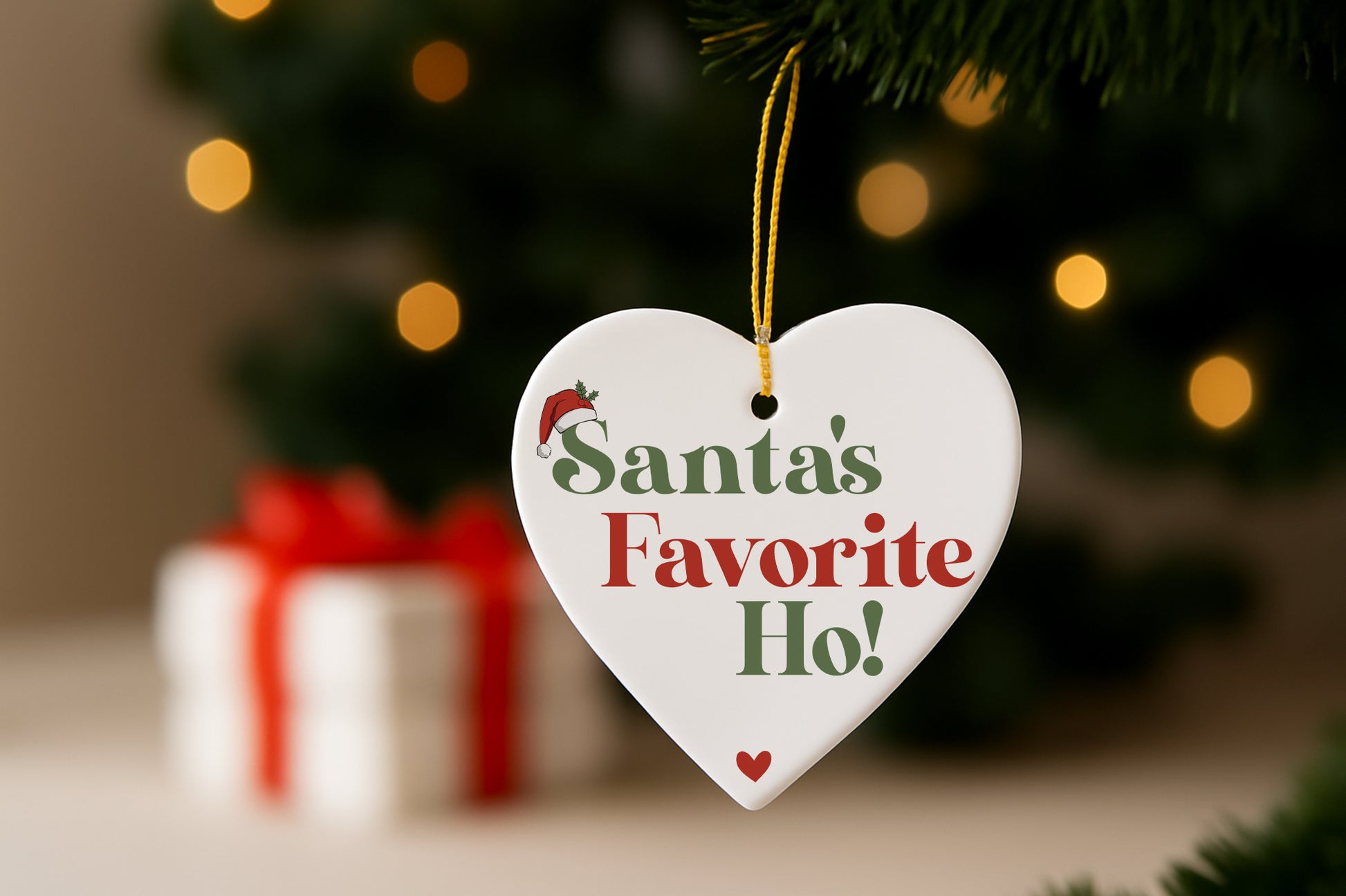 Santa's Favorite Ho Ornament, Funny Adult Humor Dirty Xmas Keepsake