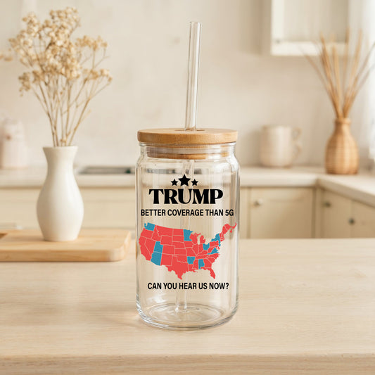 Trump 47th President Glass Tumbler, Republican Sipper Cup for Supporters