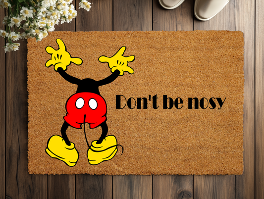 Front Door Mat, Coir Doormat: Entryway Charm with Mickey Decor