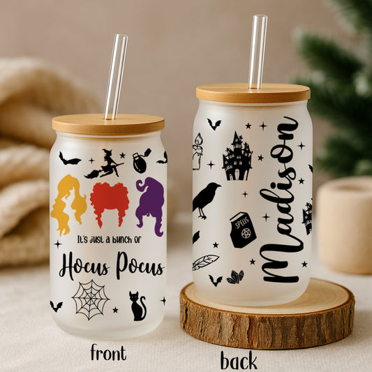 Disney-inspired Halloween Glass Cup, Hocus Pocus Theme Tumbler, WDW Trip
