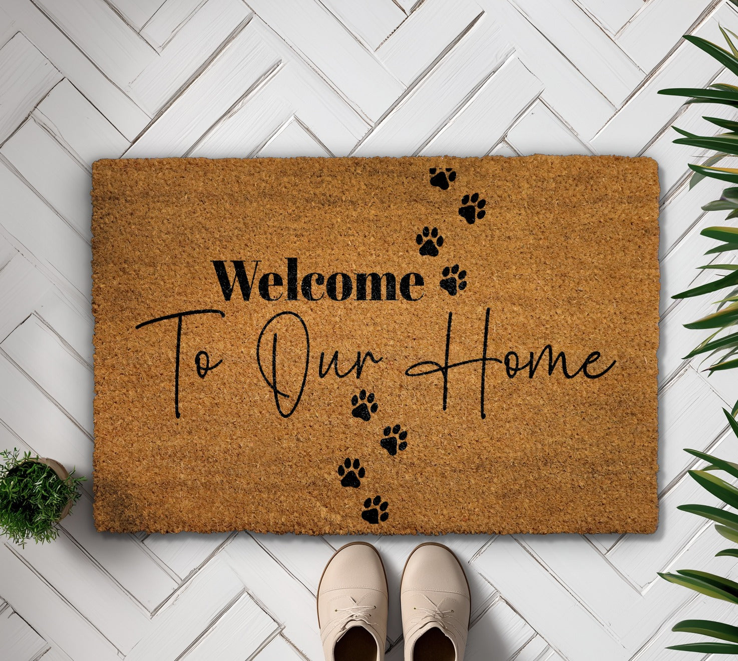 Paw Print Welcome Mat: A Cozy Greeting for Pet Lovers