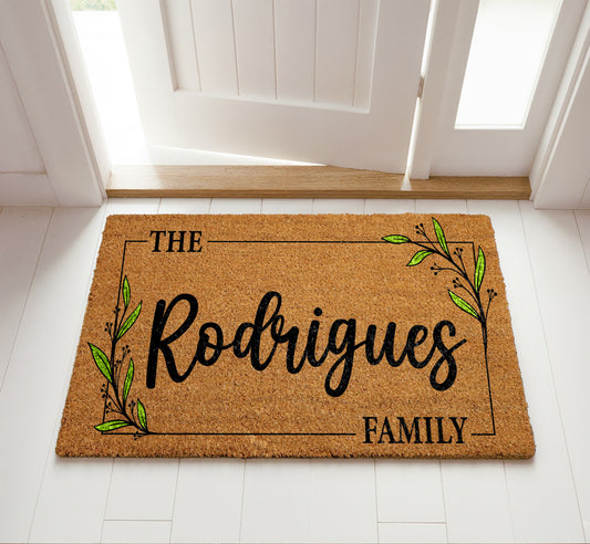 Berry Design Personalized Christmas Doormat, Welcome Mat, Housewarming Gift