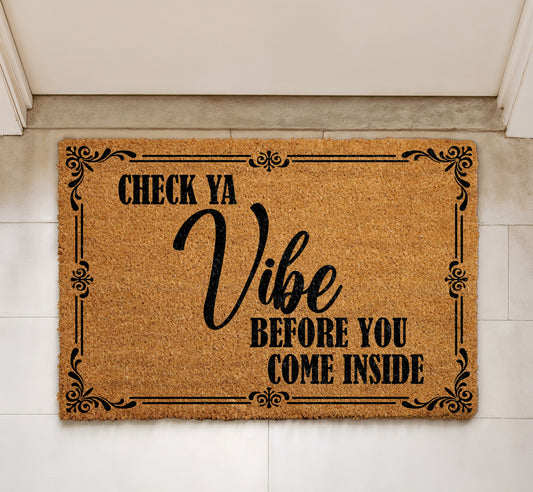 Good Vibes Only Doormat, Humorous Welcome Rug For Positive Entrance