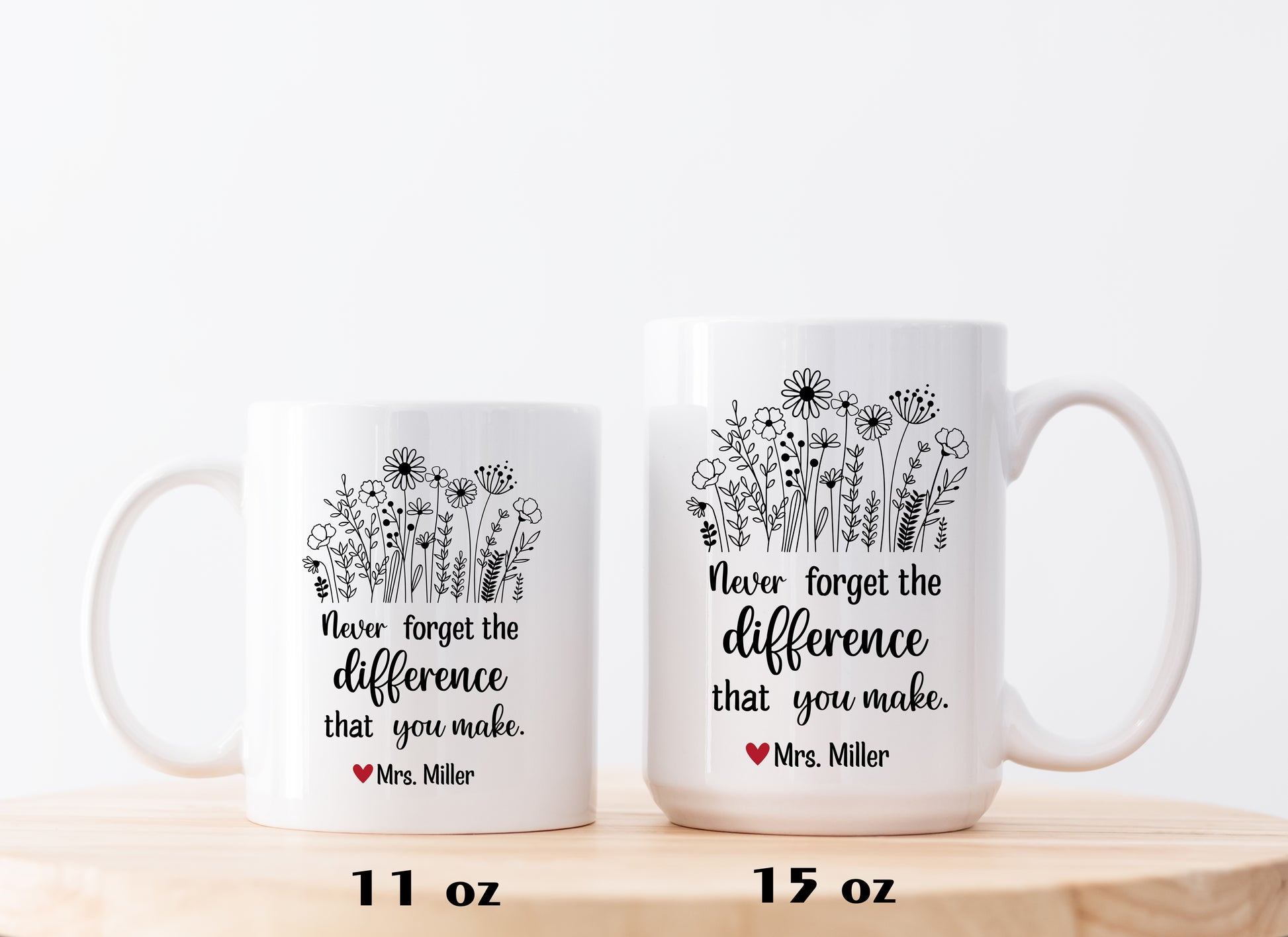Custom Teacher Mug, Personalized Appreciation Cup, Make a Difference