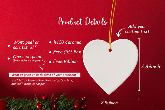 Custom Name Couple Christmas Ornament, Romantic Hearth Xmas Keepsake Gift