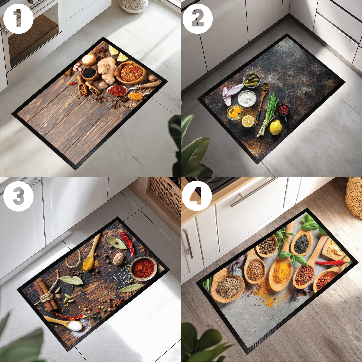 Herb And Spice Kitchen Mat, Cozy Cook Floor Rug!