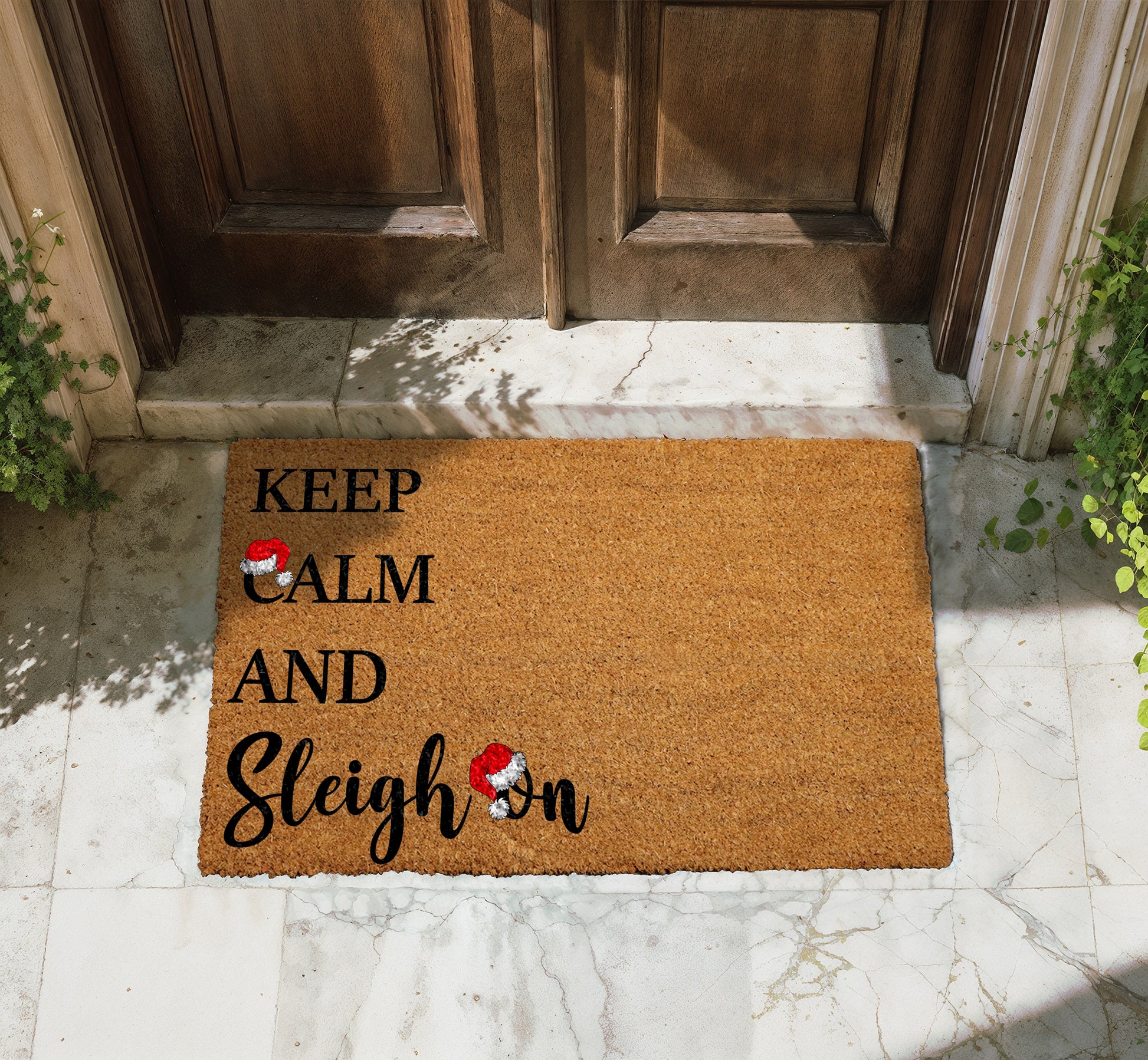 Sarcastic Xmas Doormat: Keep Calm And Sleigh On, Festive Decor