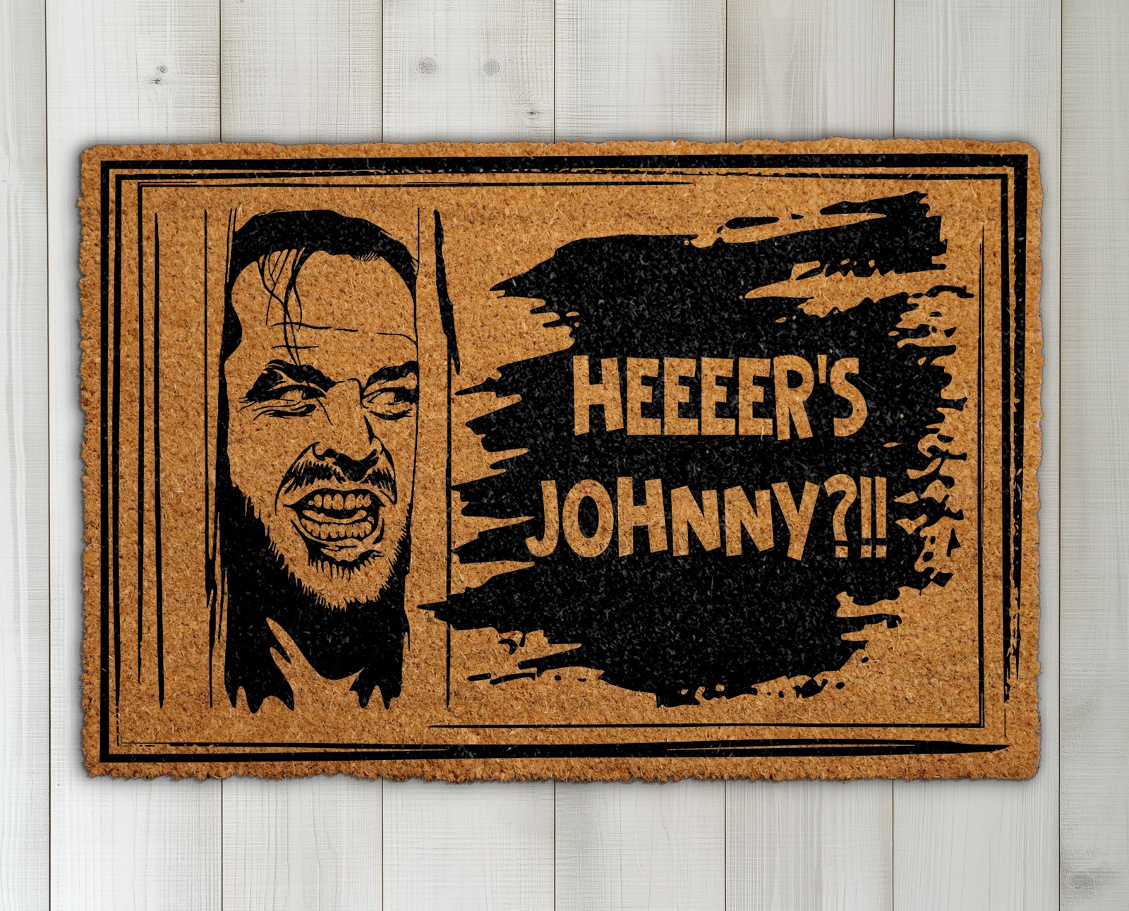 Here's Johnny Doormat, Horror Movie Welcome Mat for Spooky Season