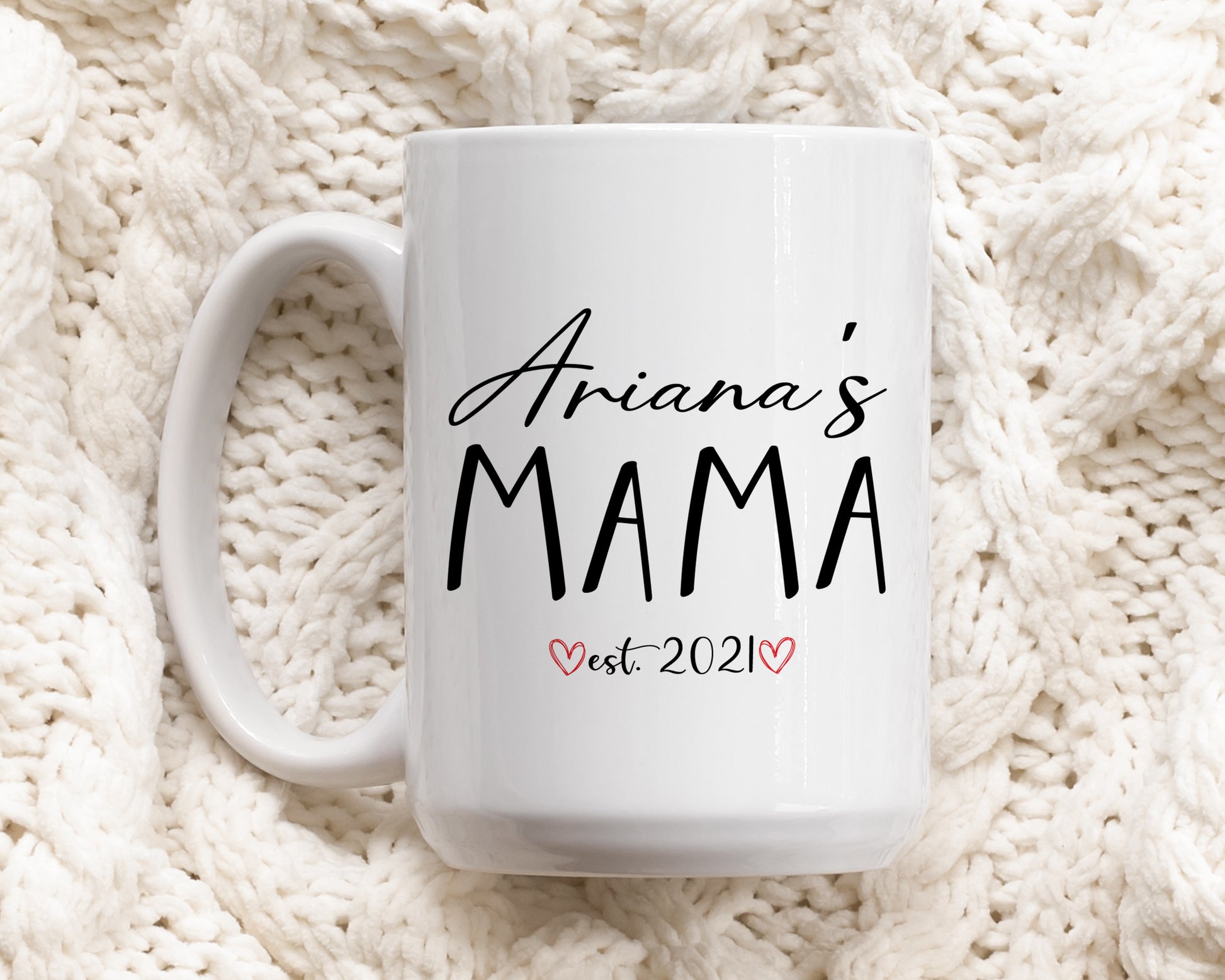 Cute Custom Mom Mug, Personalized Ceramic Mother's Day Gift Pottery