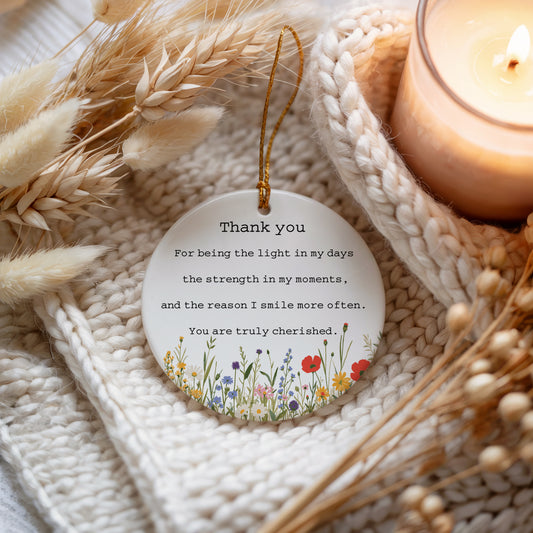 Cherished Appreciation Gift, Floral Thank You Keepsake, Sentimental Valentine
