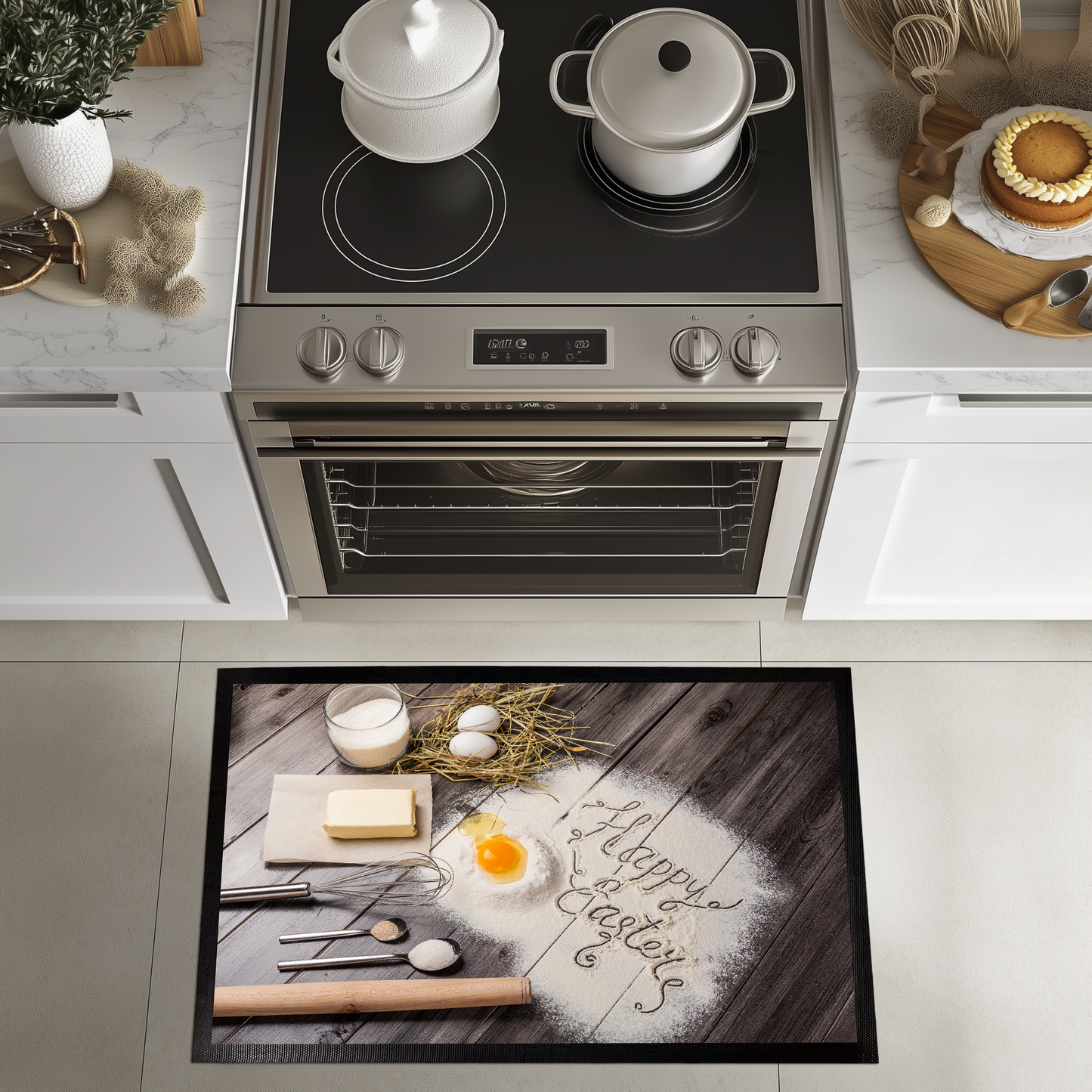 Welcome Easter with Rustic Kitchen, Baking Mats for Spring