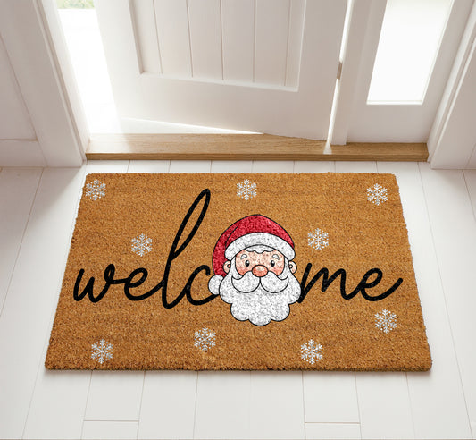 Cheerful Santa Doormat: Festive Entry Decor & Adorable Housewarming Gift