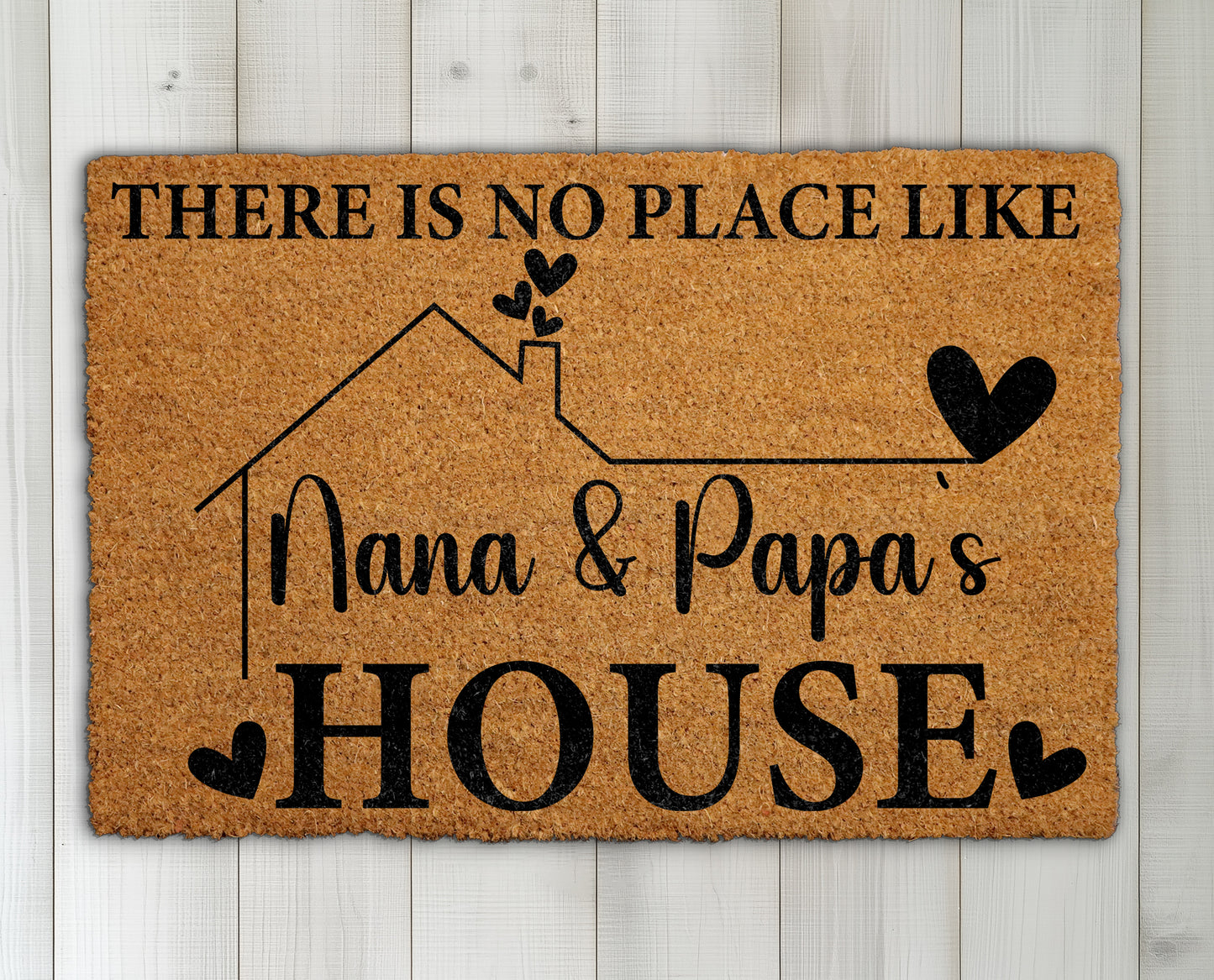Nana & Papa's Welcome, Happy Family Decor, Coir Porch Mat