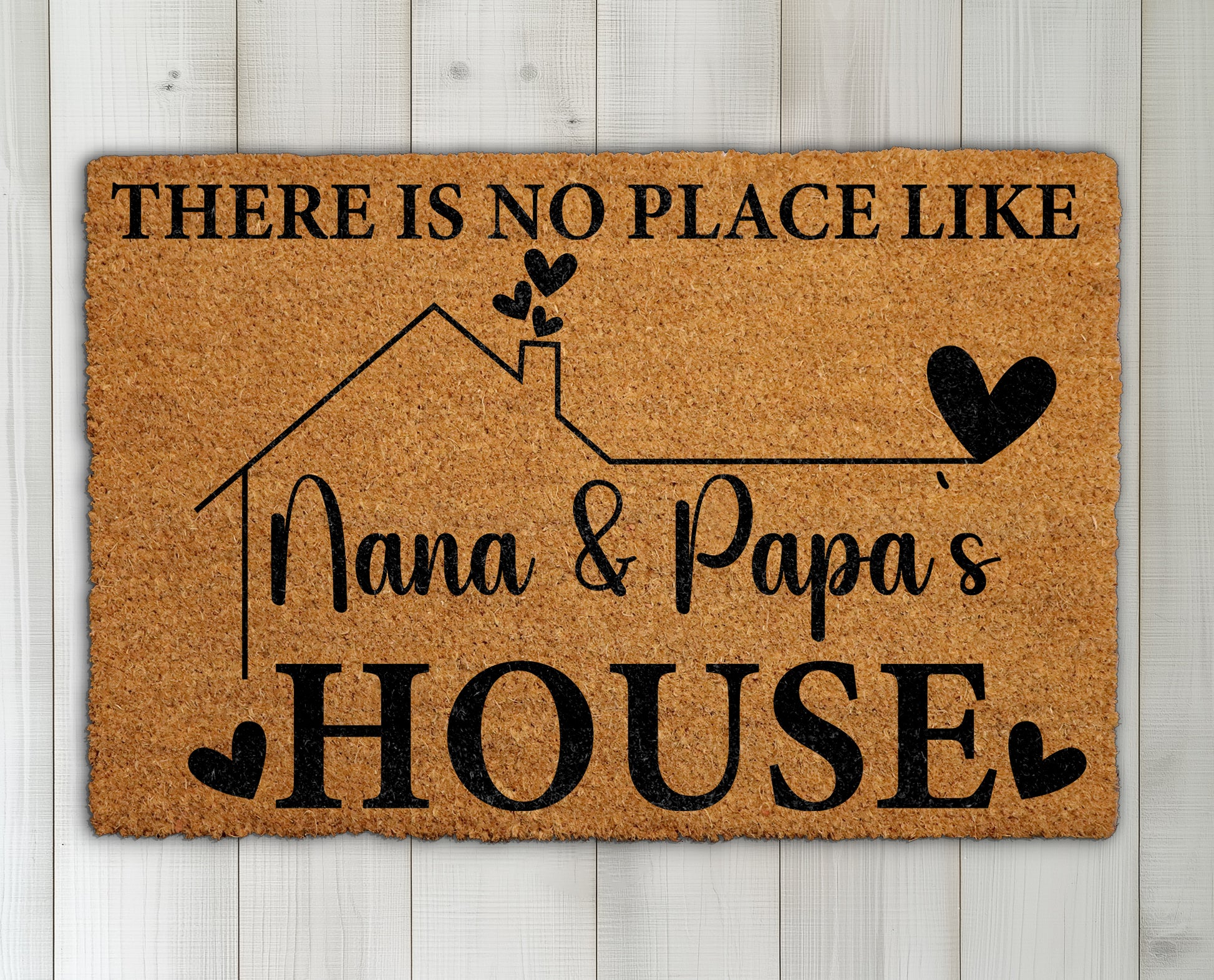 Nana & Papa's Welcome, Happy Family Decor, Coir Porch Mat