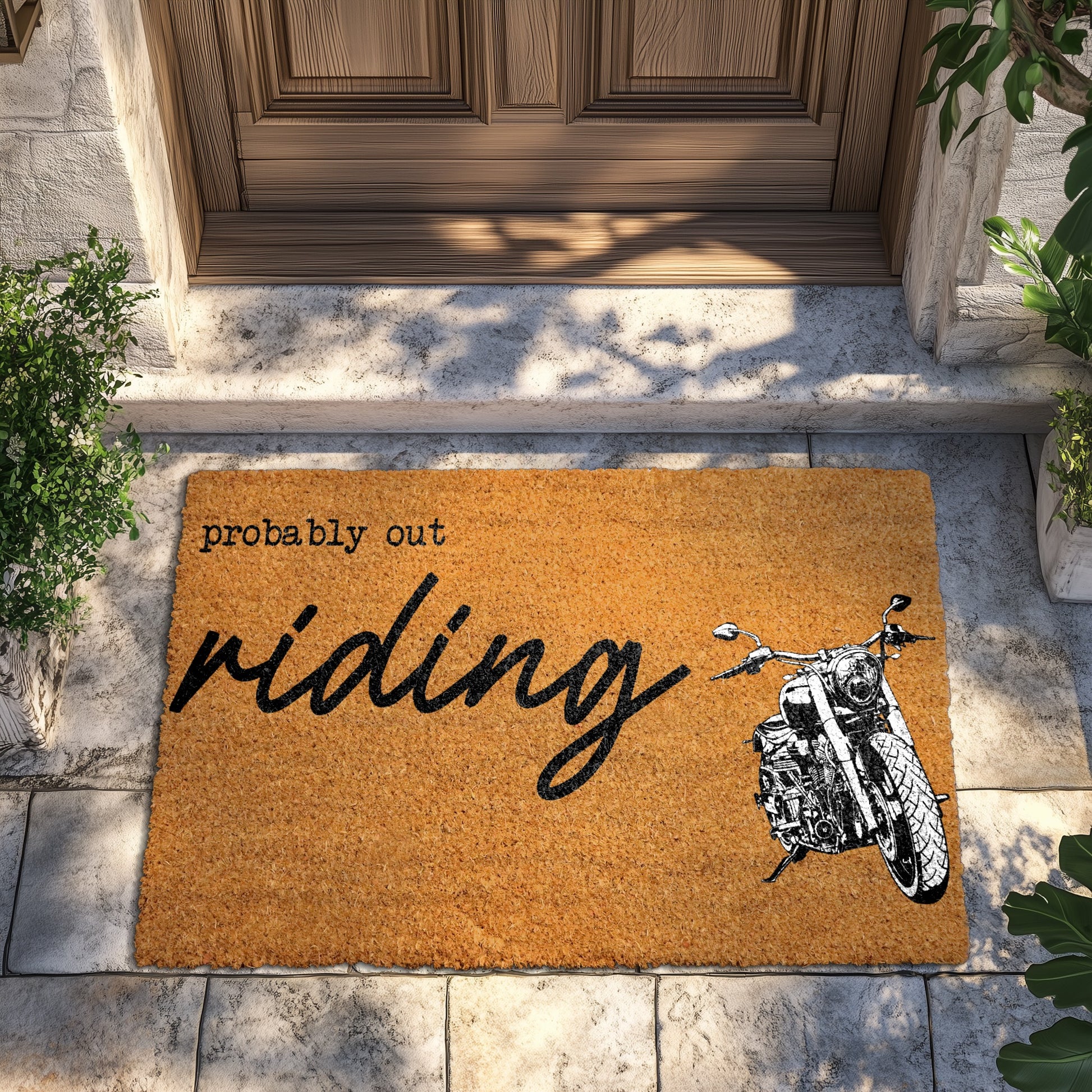 Motorcycle Lover's Garage Door Mat, Ideal Motorsport Travel Gift