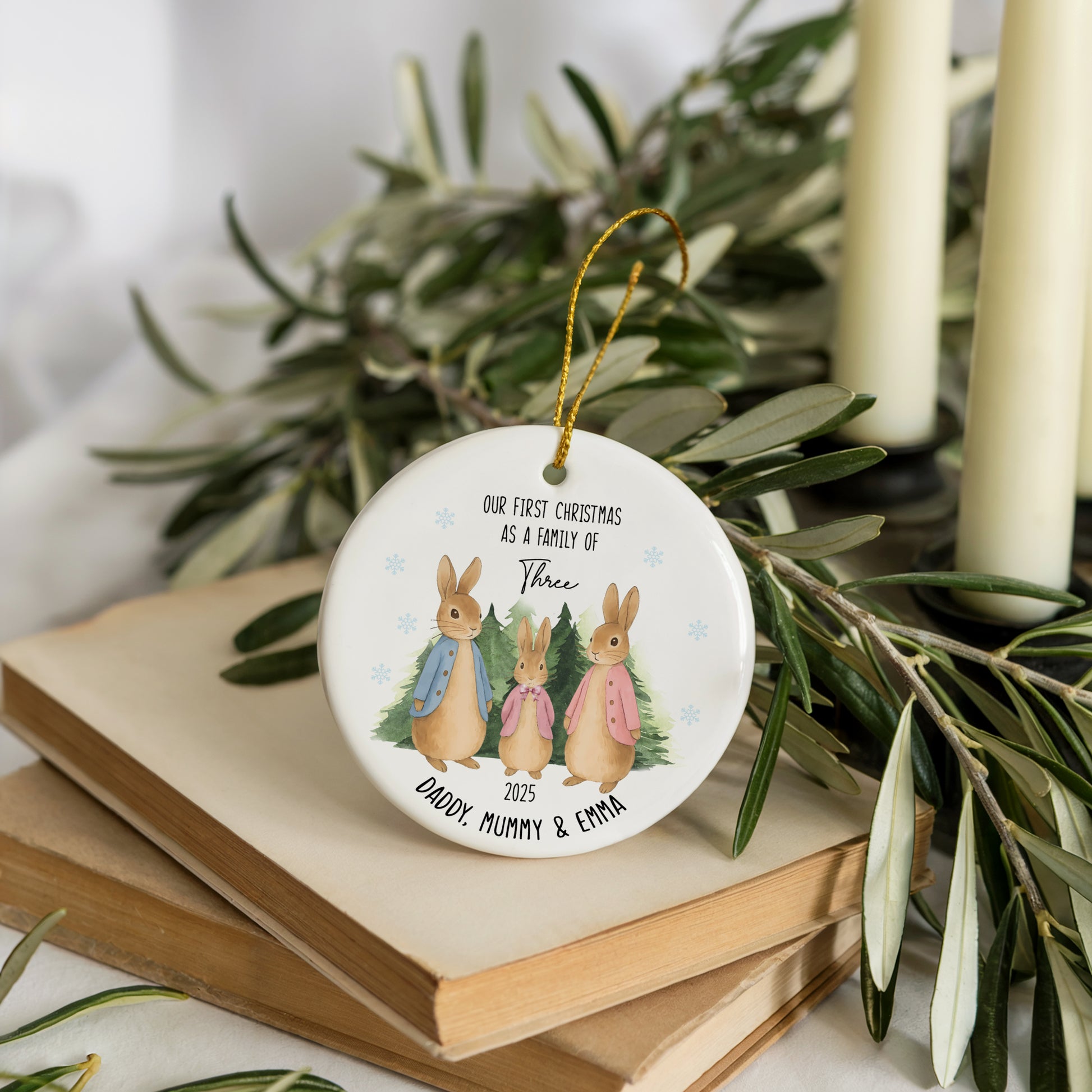 Cherish First Christmas Together with Personalized Rabbit Theme Ornament