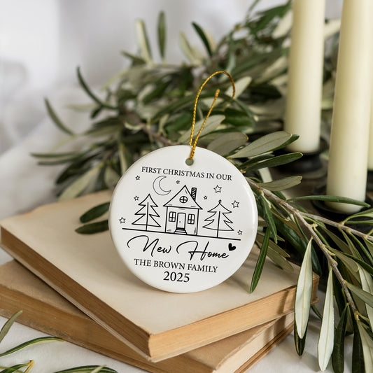 Personalize First Home Xmas Ornament, Cherished Family Celebration Keepsake