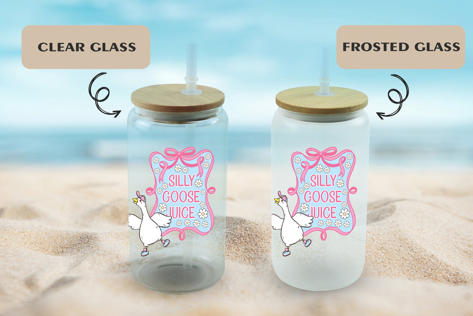 Sarcastic Goose Glass Tumbler, Cute & Funny Drinkware Gift