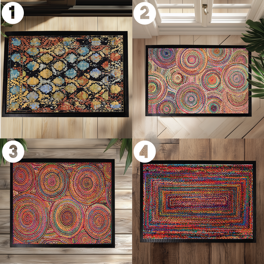 Vintage Carpet Style Doormat, Boho Decor Classic Housewarming Gift Mat
