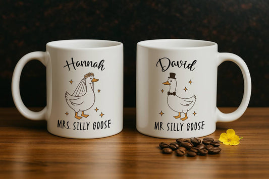 Personalize Your Mr And Mrs Silly Goose Coffee Mug Today!