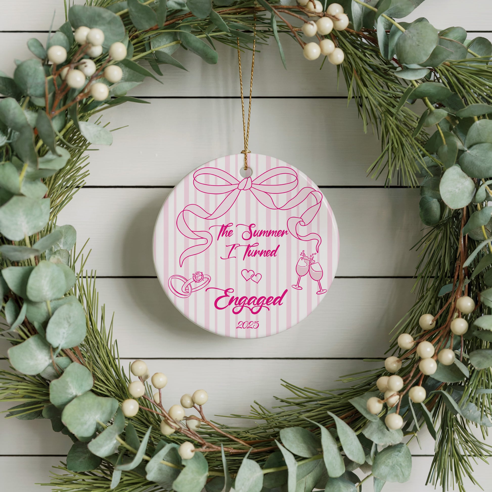 Aesthetic Engagement Ceremony Souvenir, Coquette Bow Engaged Couple Keepsake