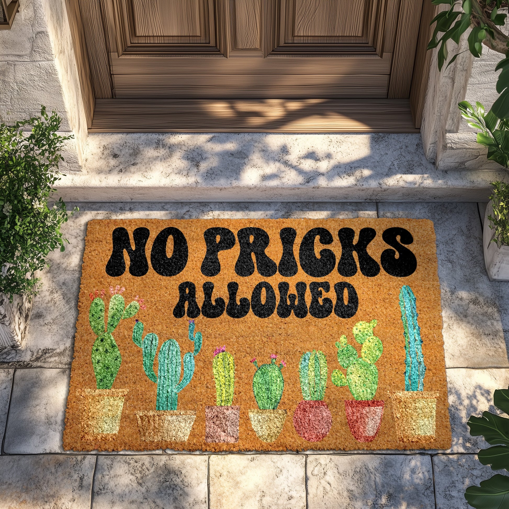 Snarky Cactus Doormat: A Funny Welcome for Cactus Lovers!