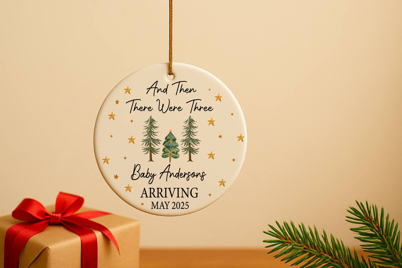 Personalized Baby Christmas Ornament, Pregnancy Announcement Keepsake, Baby Coming Soon