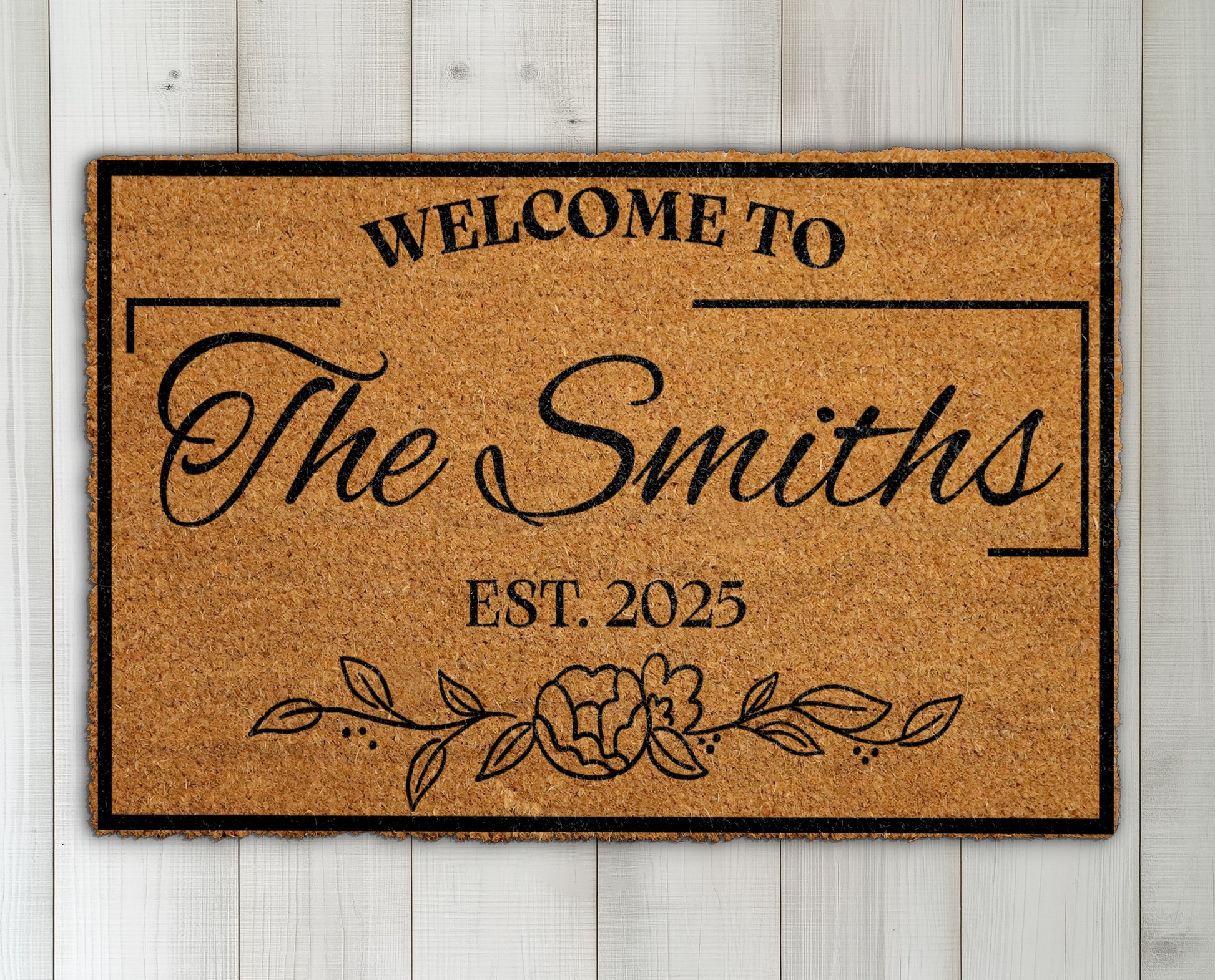 Custom Family Name Doormat: Personalized Welcome Mat for Wedding Gift