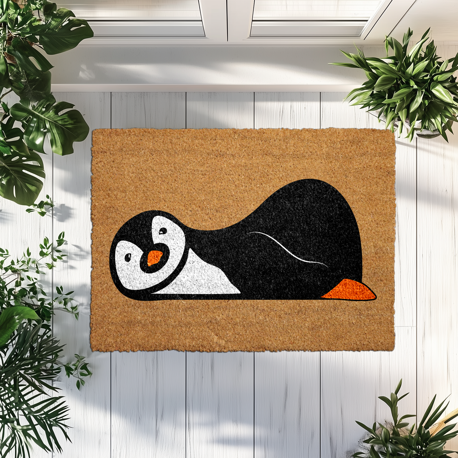 Adorable Lazy Penguin Doormat, Ideal Gift for Animal Lovers!