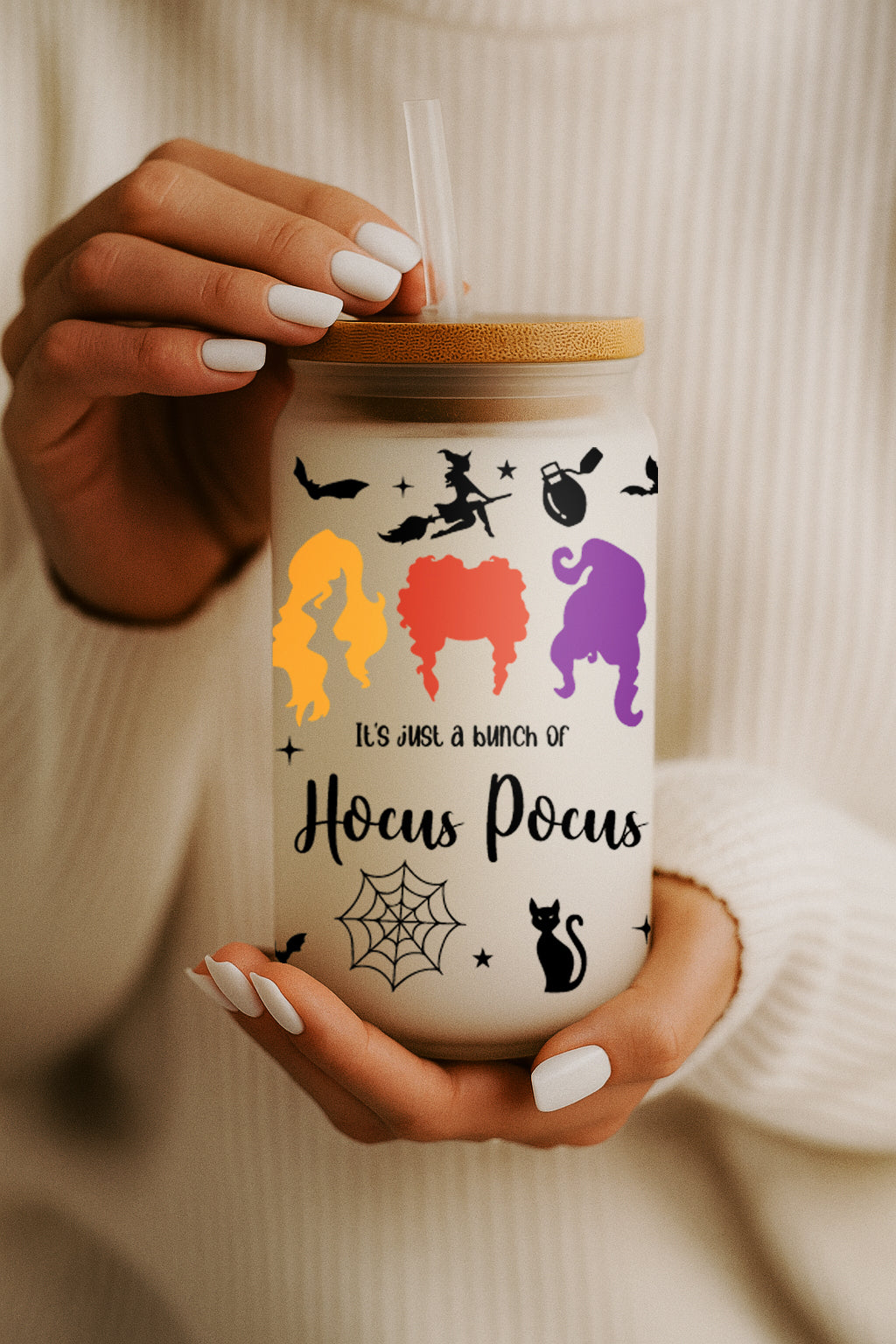 Disney-inspired Halloween Glass Cup, Hocus Pocus Theme Tumbler, WDW Trip