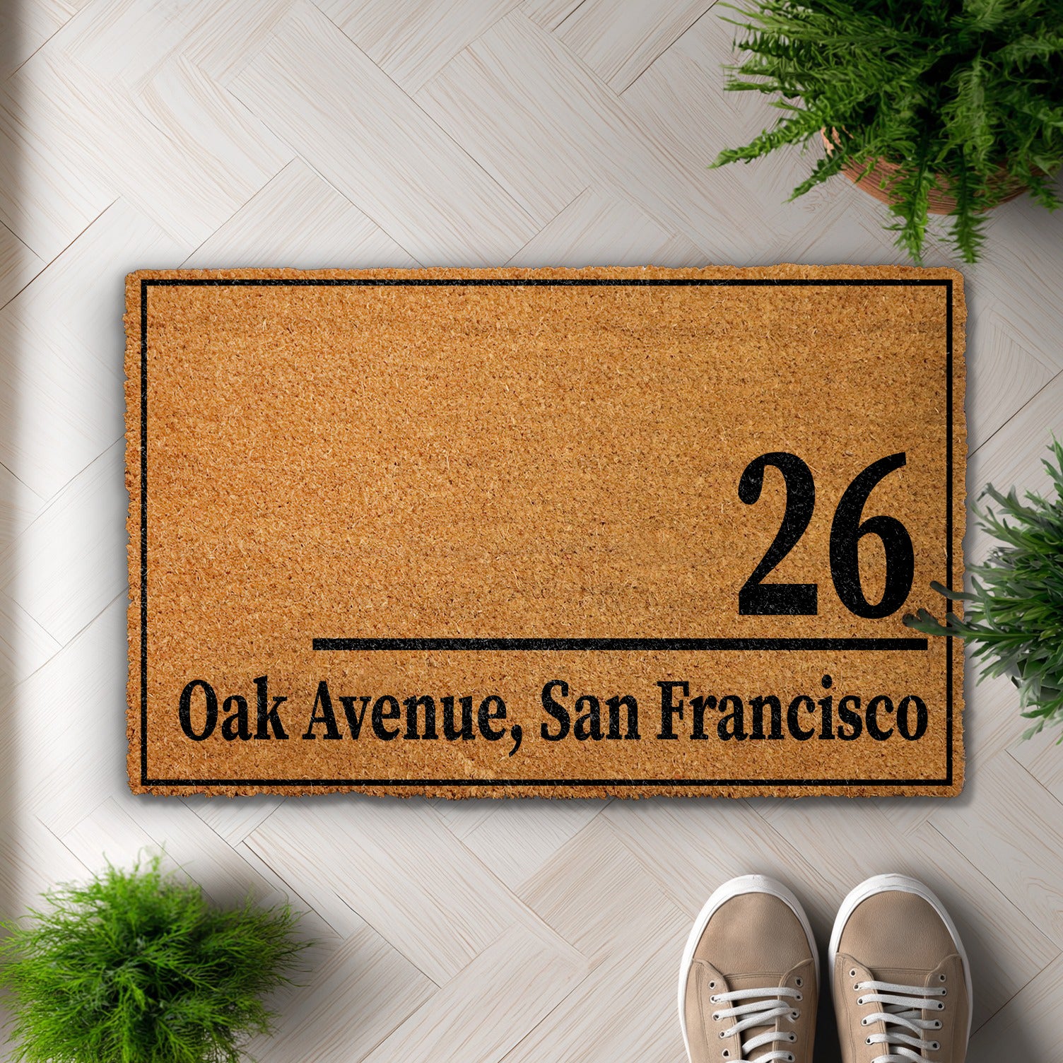 Personalized Address Doormat, Stylish Home Decor Rug for Front Porch
